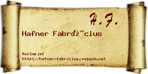Hafner Fabrícius névjegykártya